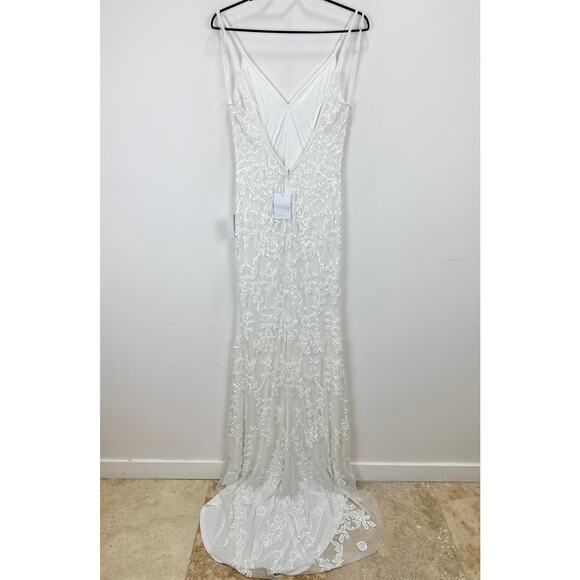 Lulus Everlasting Passion White Sequin Beaded Backless Maxi Dress Wedding S NWT - Picture 6 of 15
